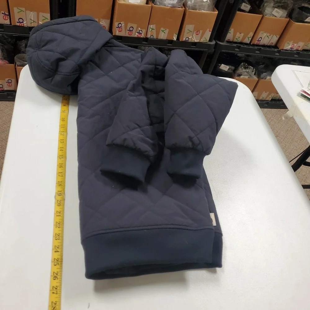 North Face Mens Cuchilla Quilted Jacket Size L Blue Insulated Fleece Lined Hood